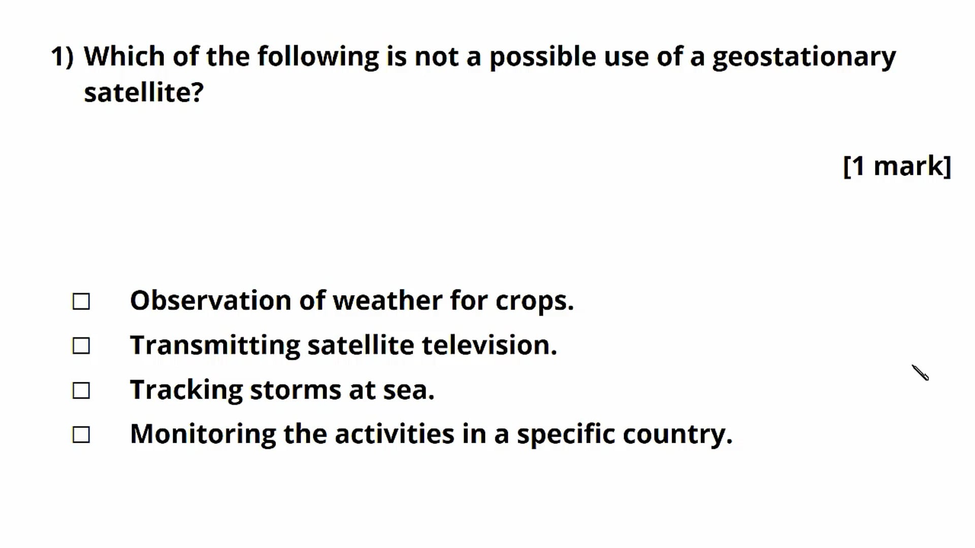 Satellite Motion Exam Question