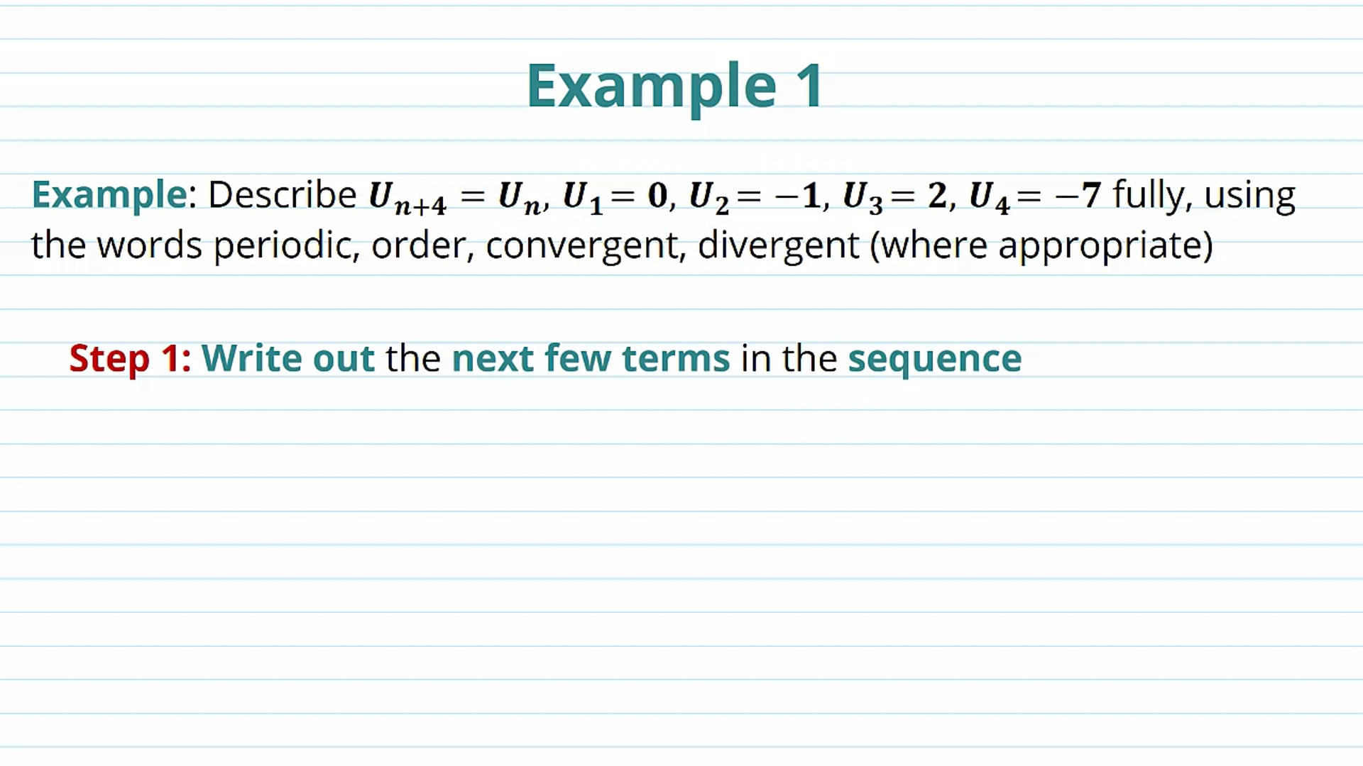 Sequences Terminology Examples