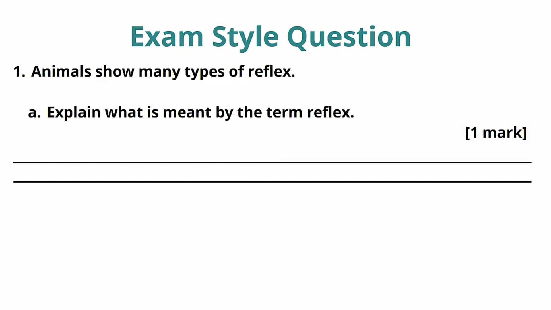 Simple Responses to Stimuli Exam Question