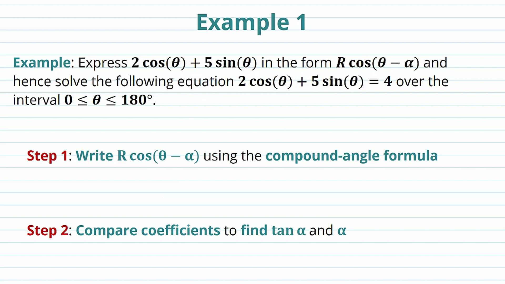 Simplifying a cos_(x) � b sin_(x) Examples