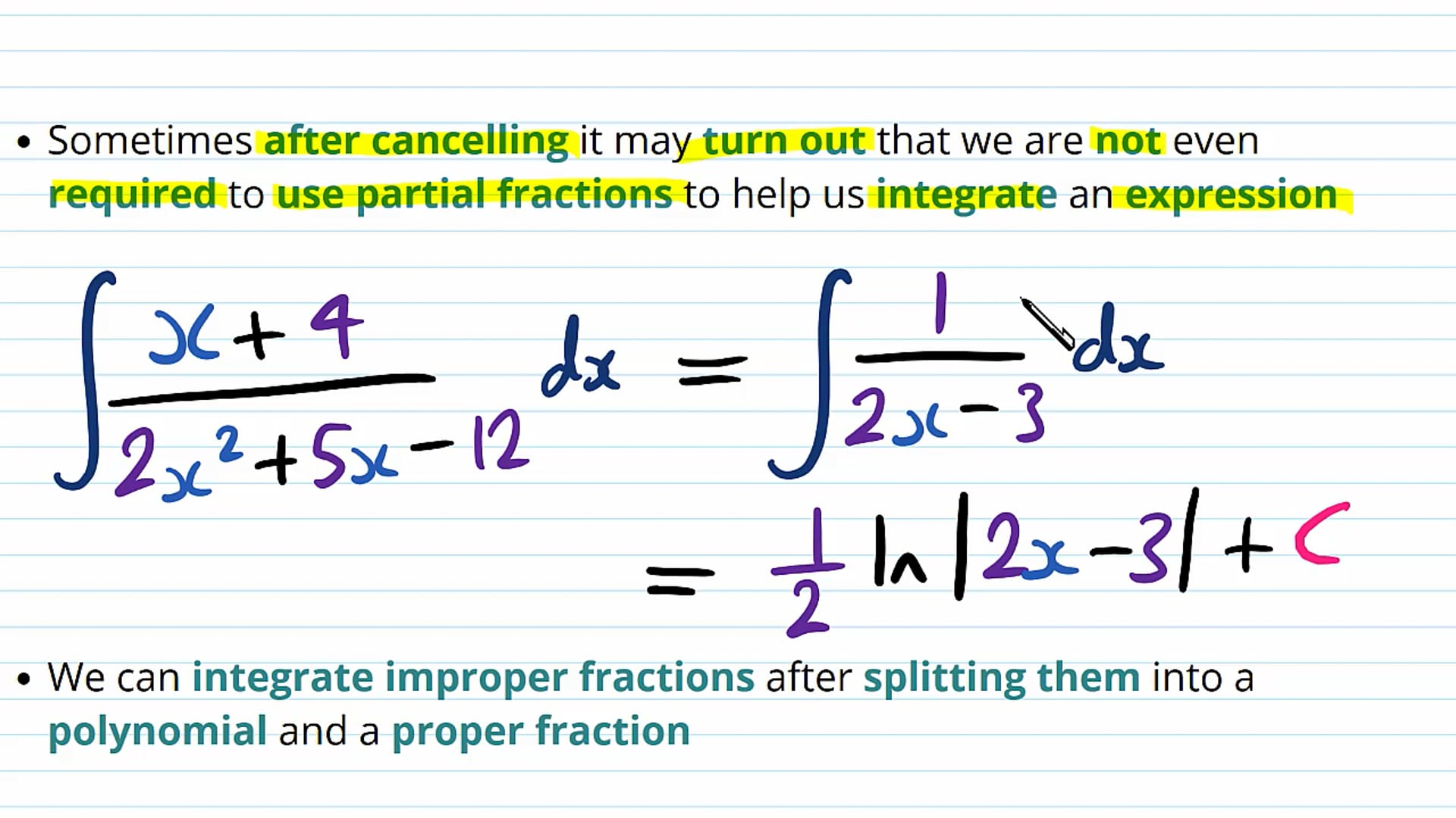 Simplifying Fractions in Integration