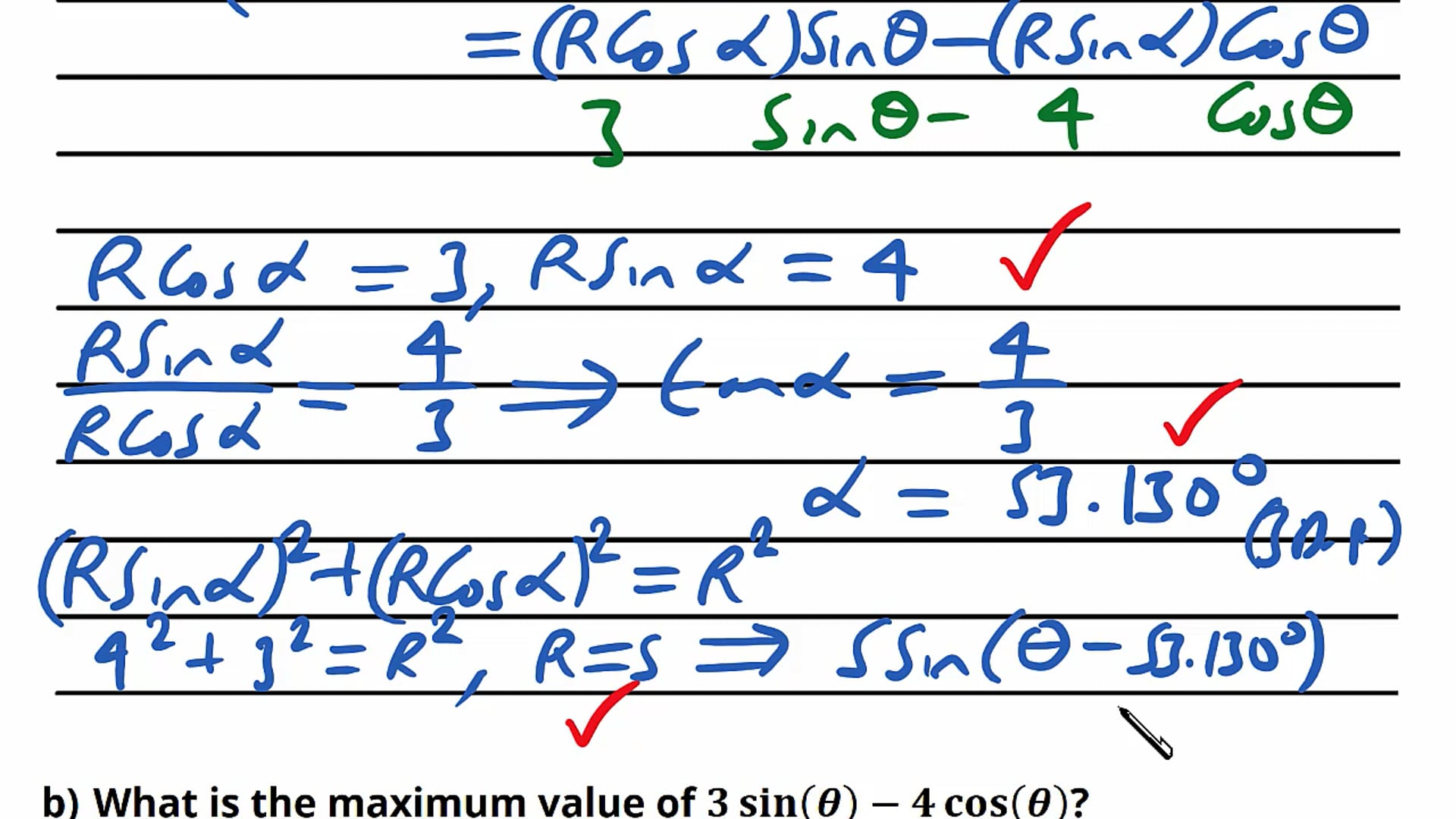 Simplifying Trigonometric Expressions Exam Question