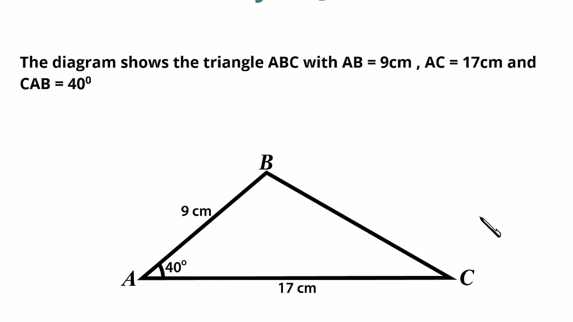 Sine and Cosine Rules Exam Question