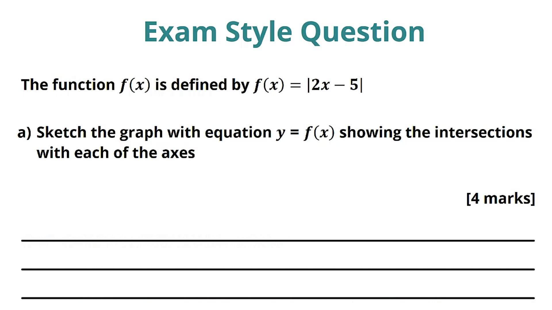 Sketching Polynomials Exam Question
