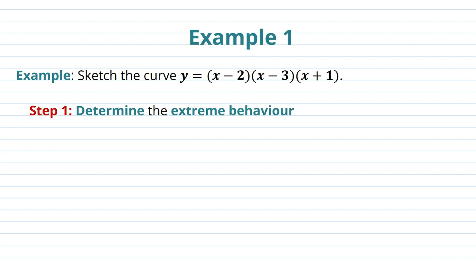 Sketching Polynomials Examples