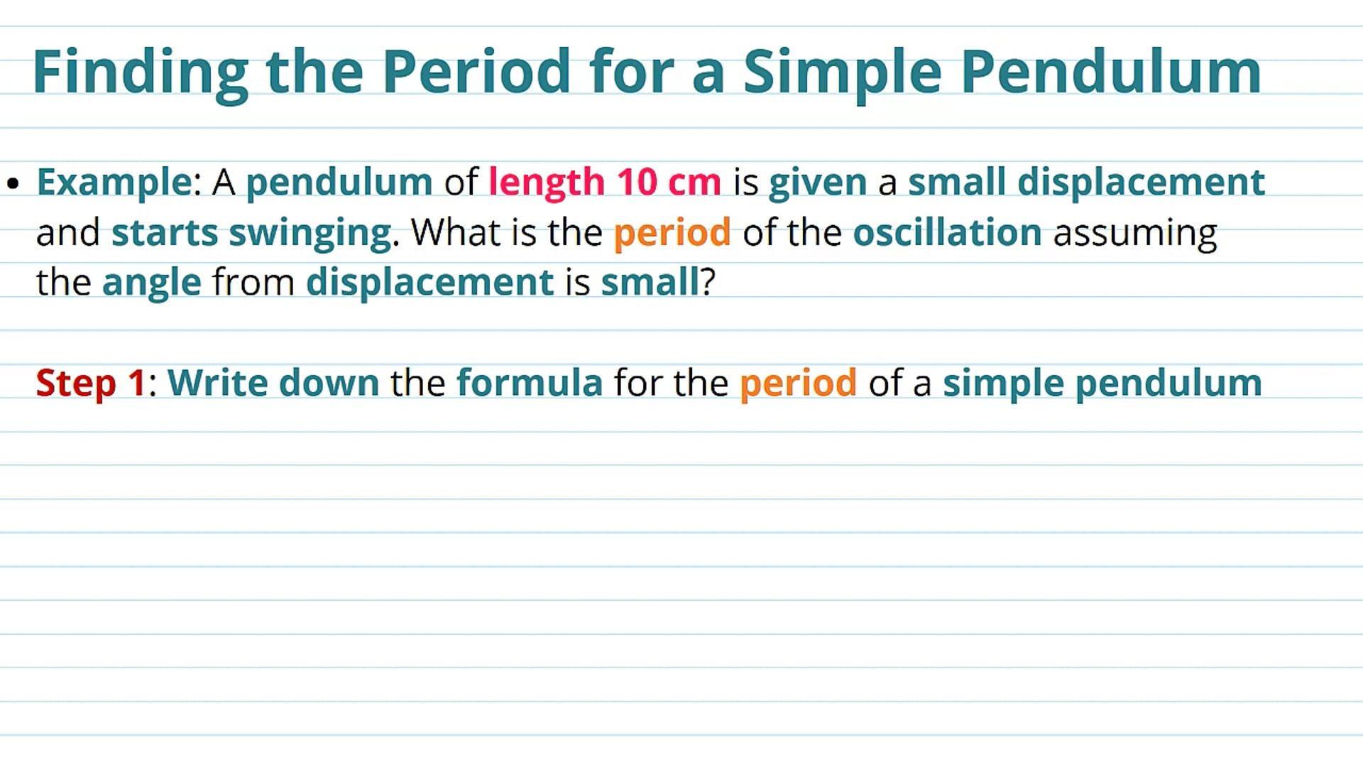Solutions to SHM of a Simple Pendulum