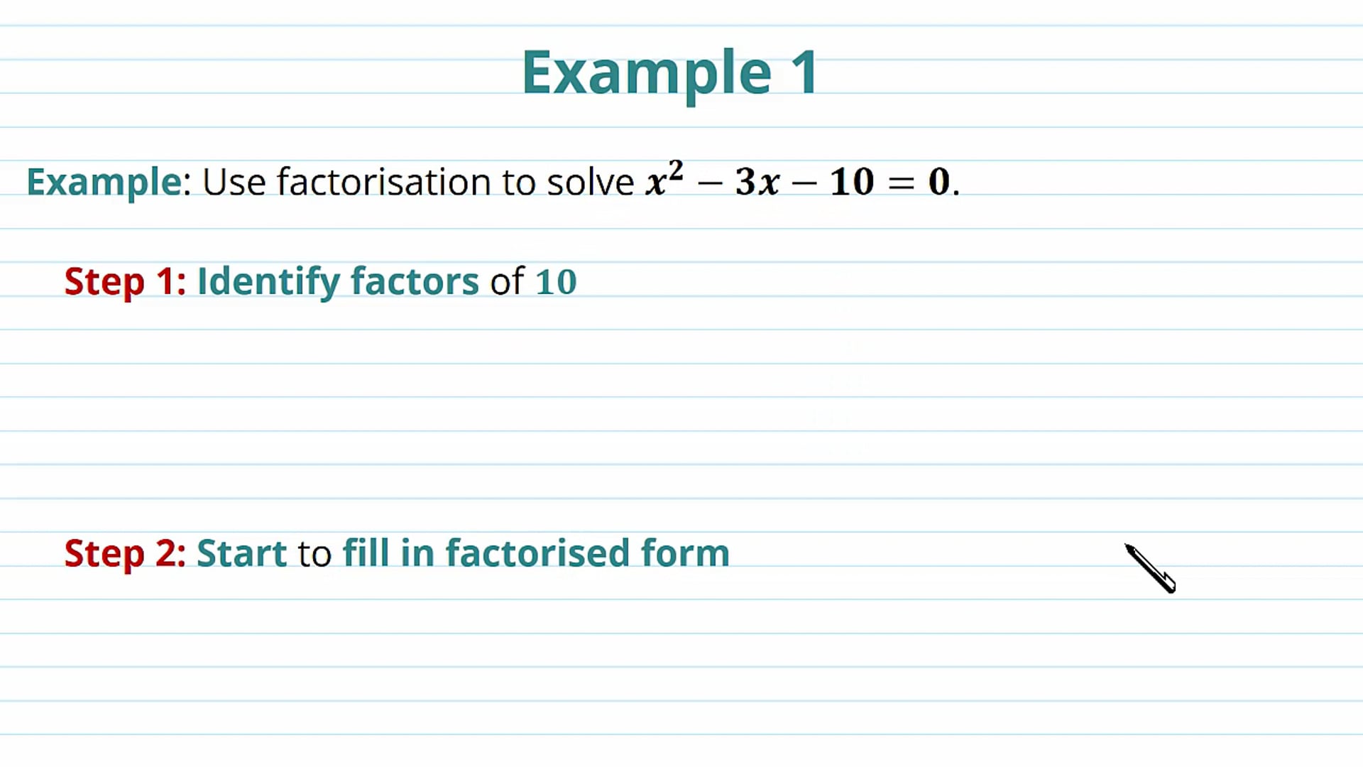 Solving Quadratic Equations Examples