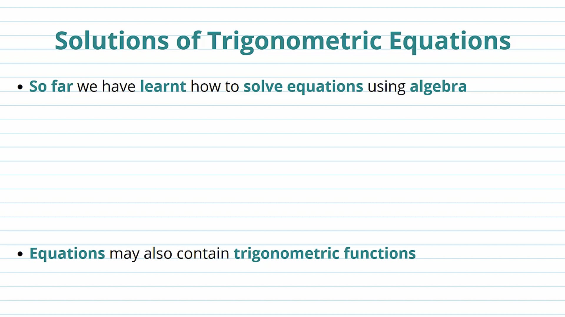 Solving Trigonometric Equations