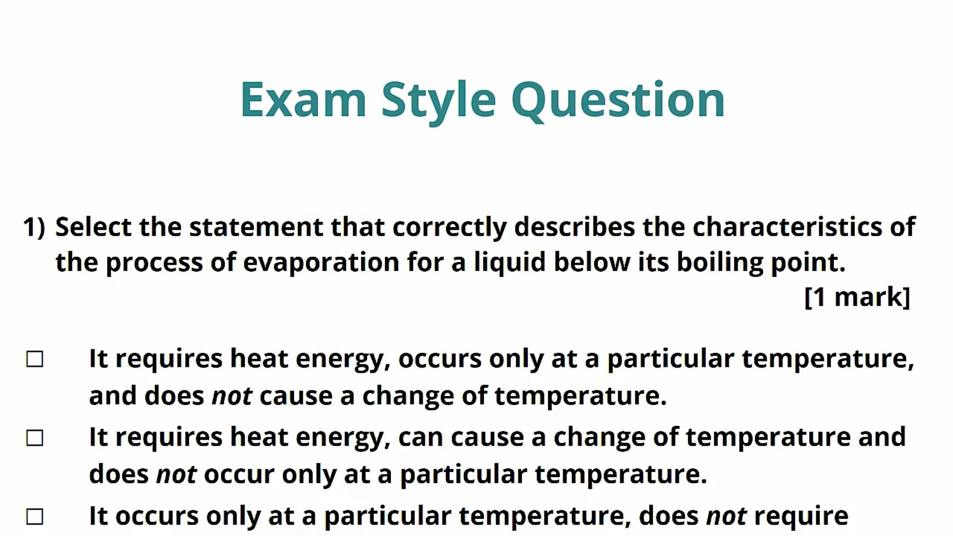 Specific Latent Heat Exam Question