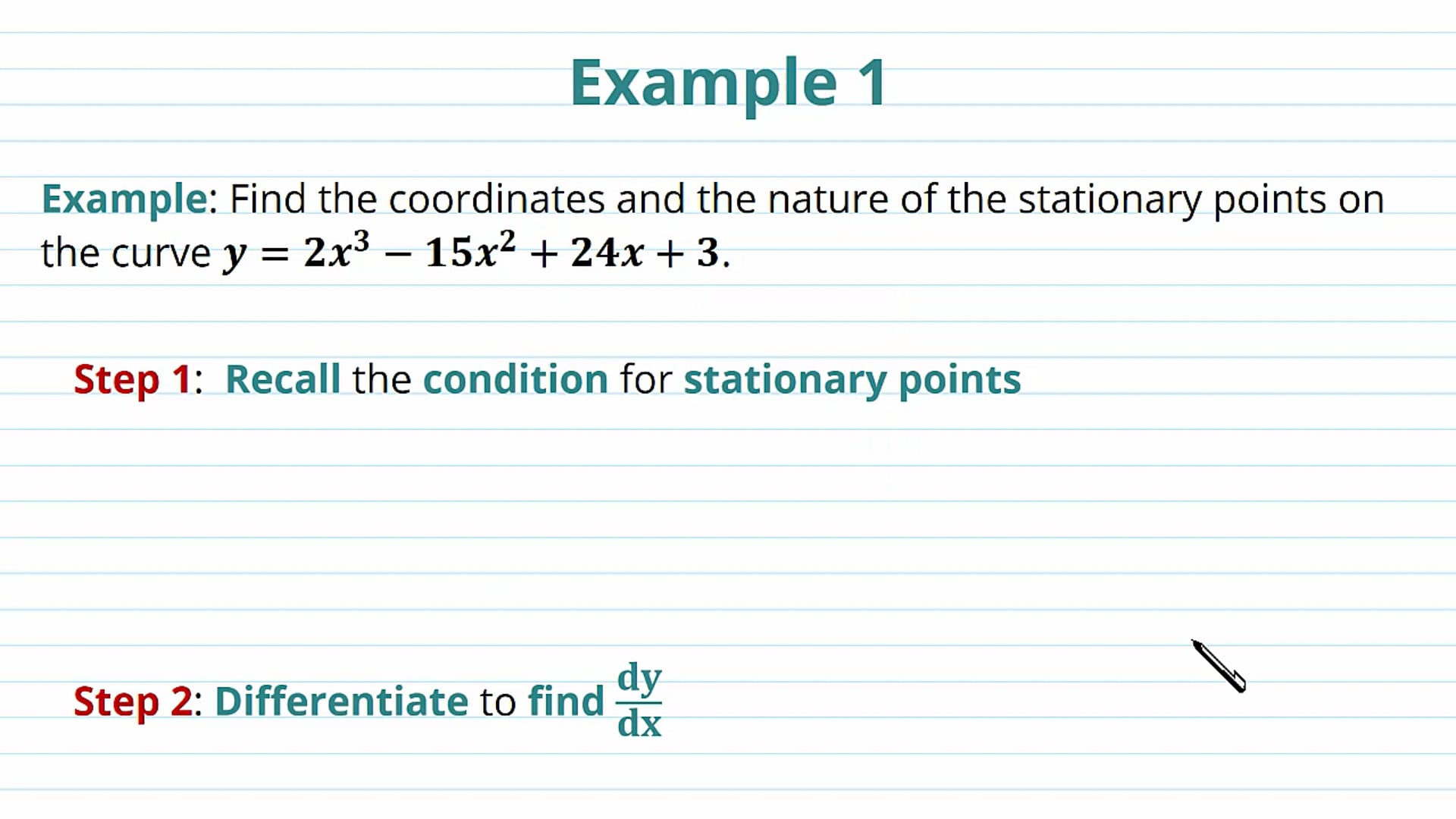 Stationary Points Examples