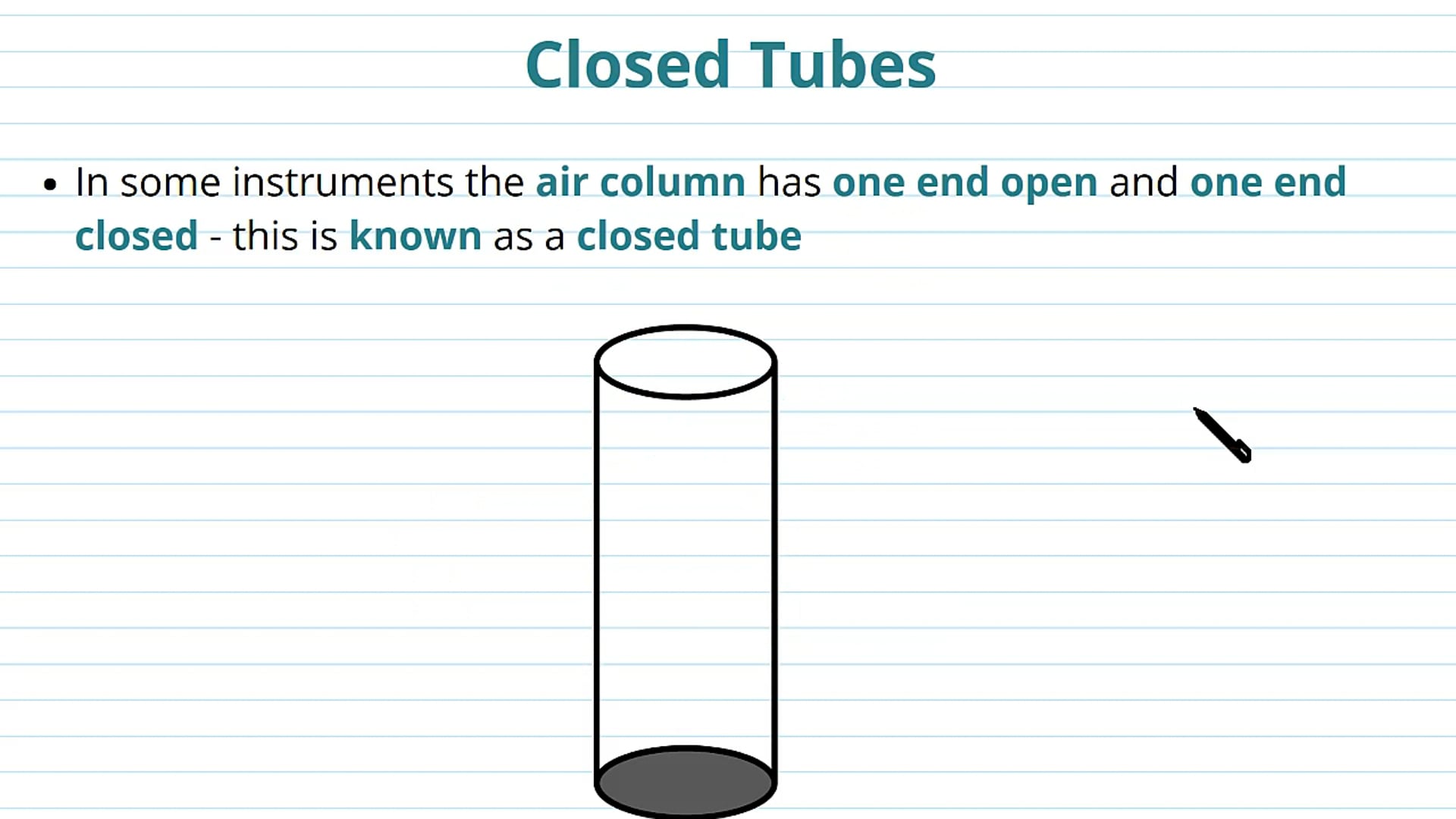 Stationary Waves in Closed Tubes