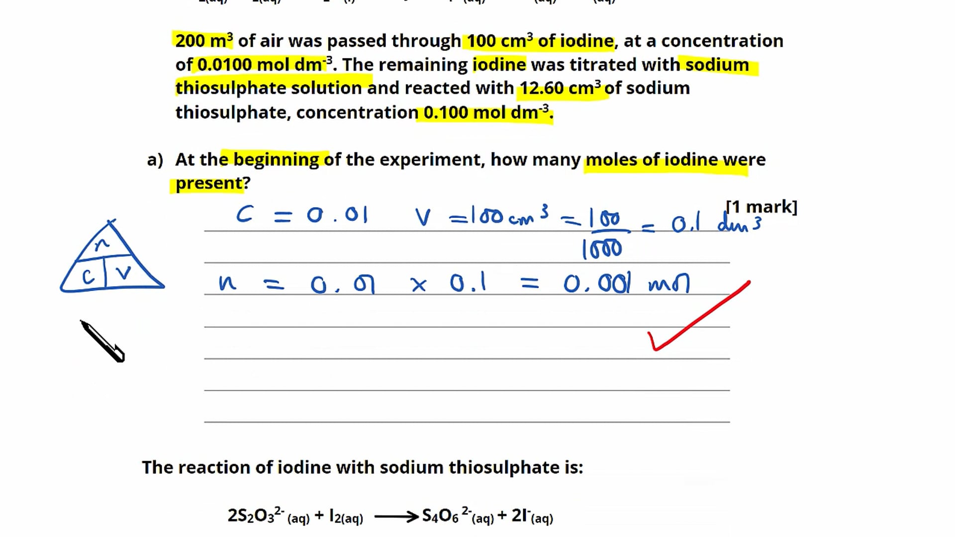 Stoichiometry Exam Question