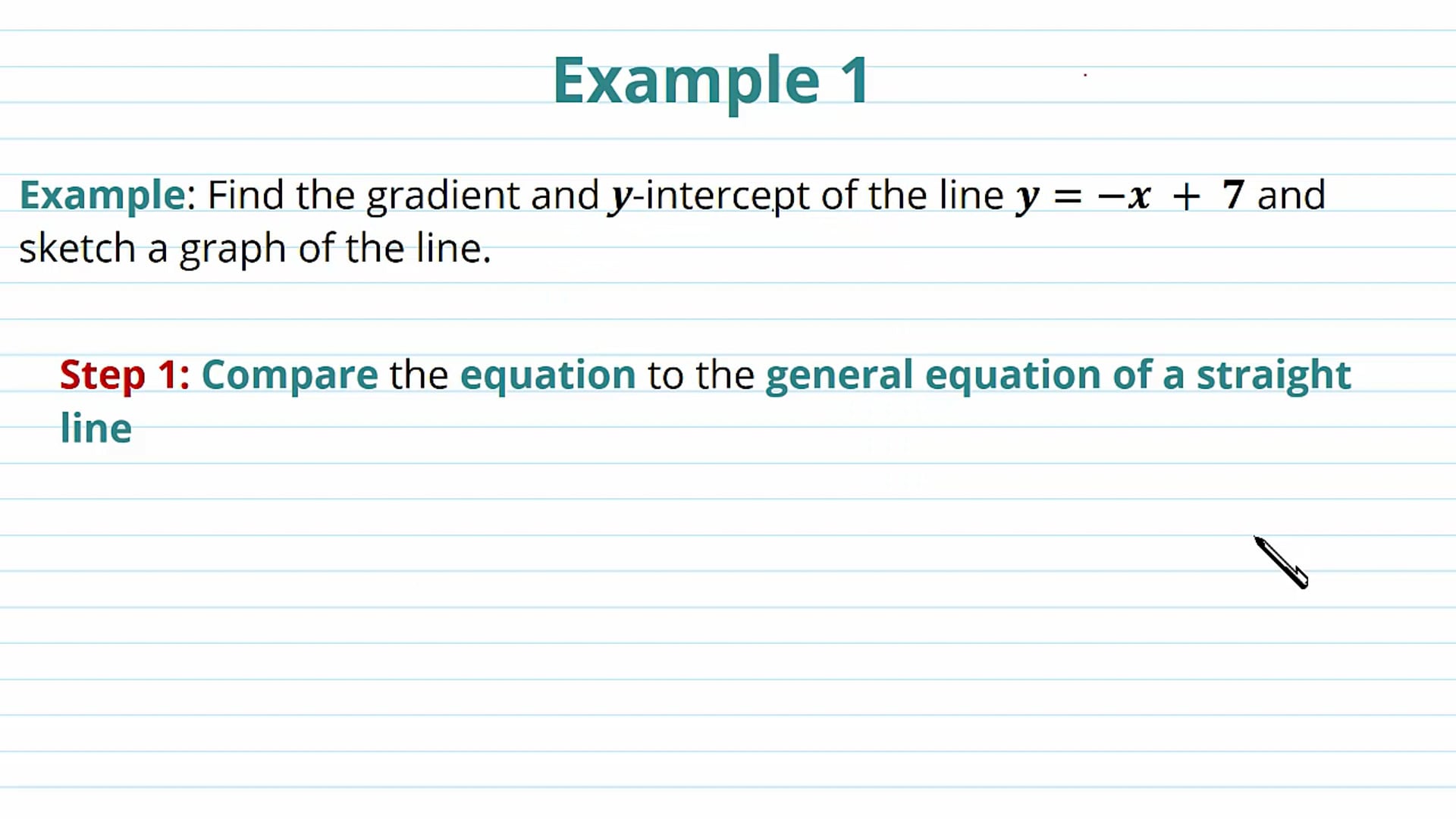 Straight Lines Examples