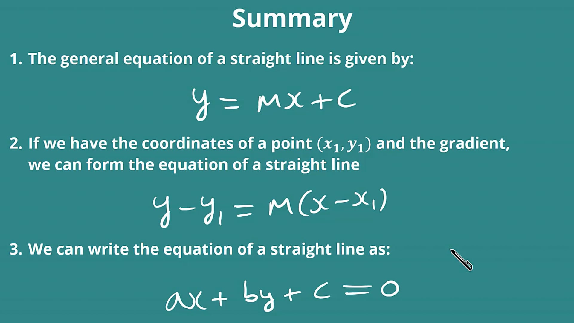 Straight Lines Examples