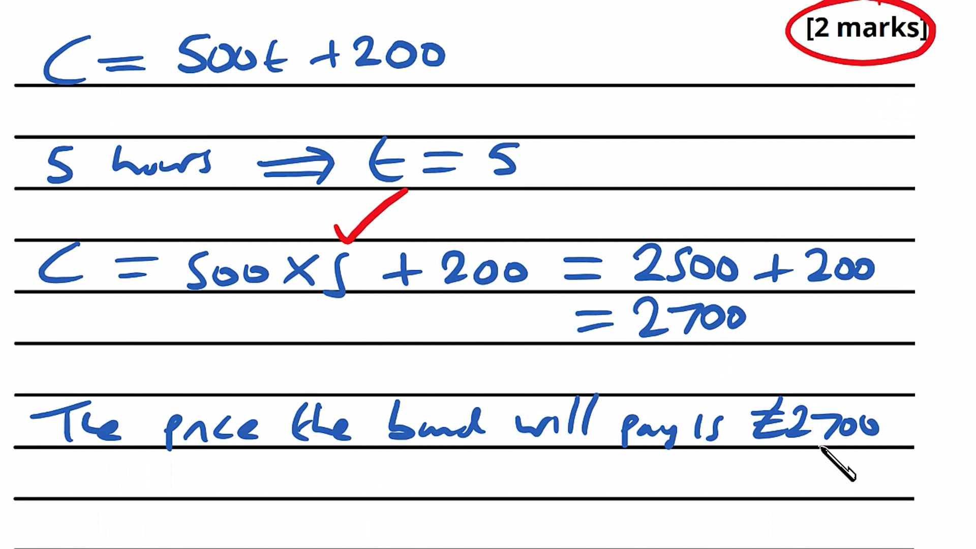 Straightline Models Exam Question