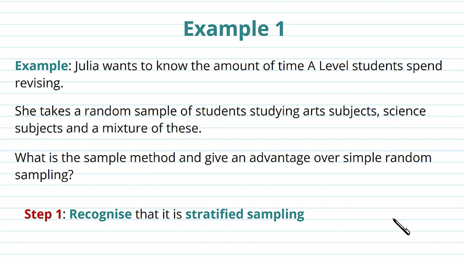 Stratified Random Sampling Examples