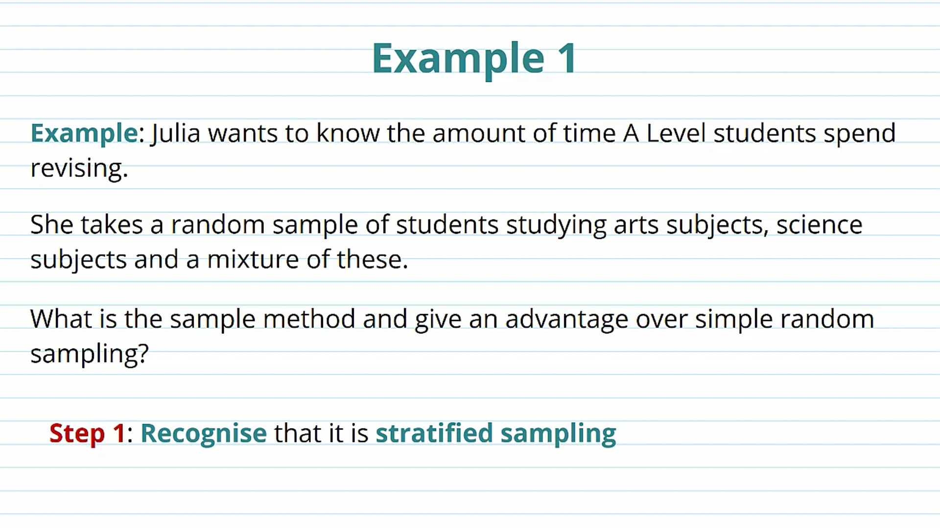 Stratified Random Sampling Examples