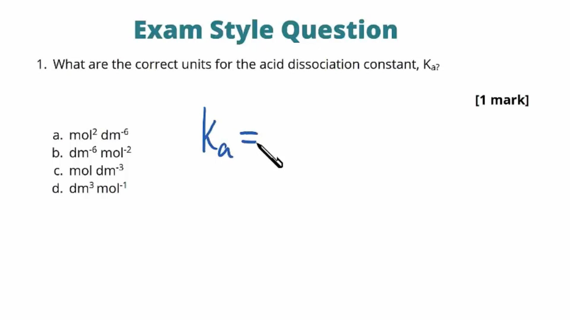 Strong and Weak Acids Exam Question