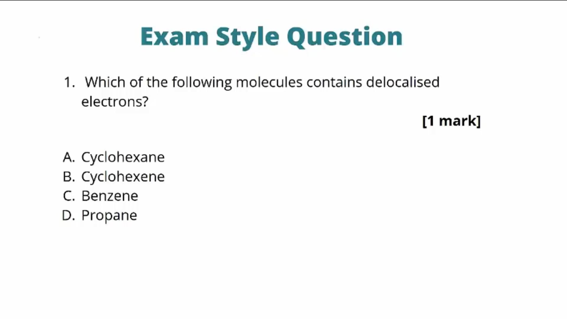 Structure of Benzene Exam Question