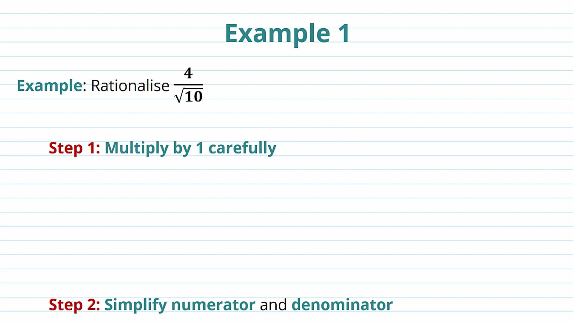 Surds and Rationalising Denominators Examples