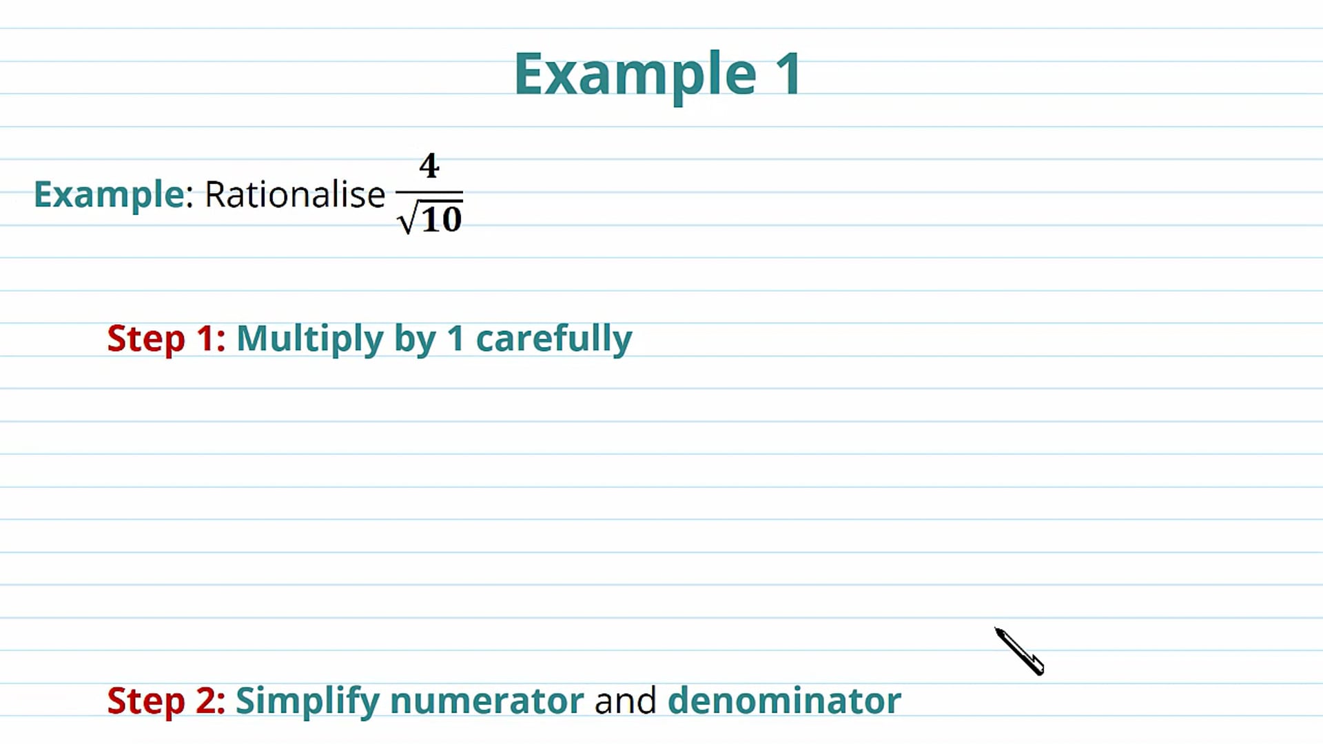 Surds and Rationalising Denominators Examples