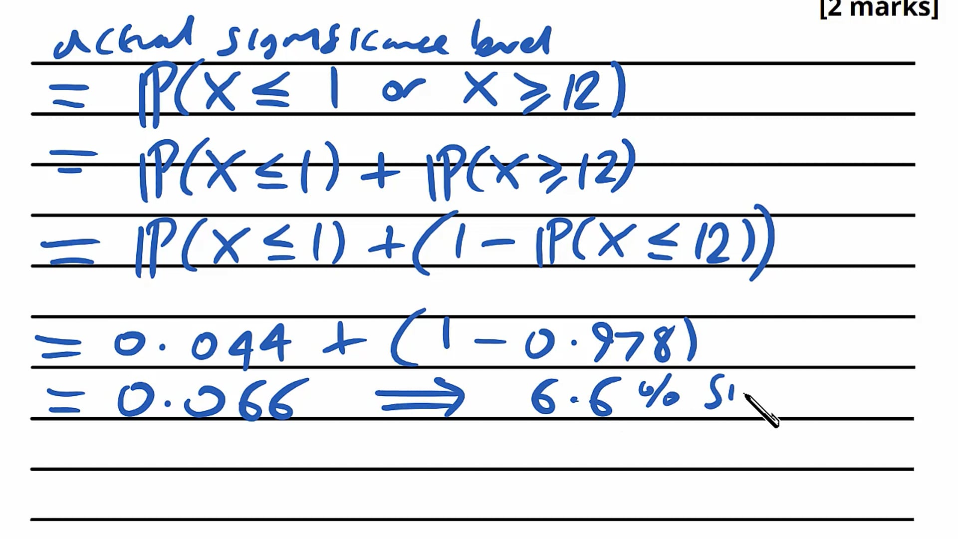Tailed Tests Exam Question