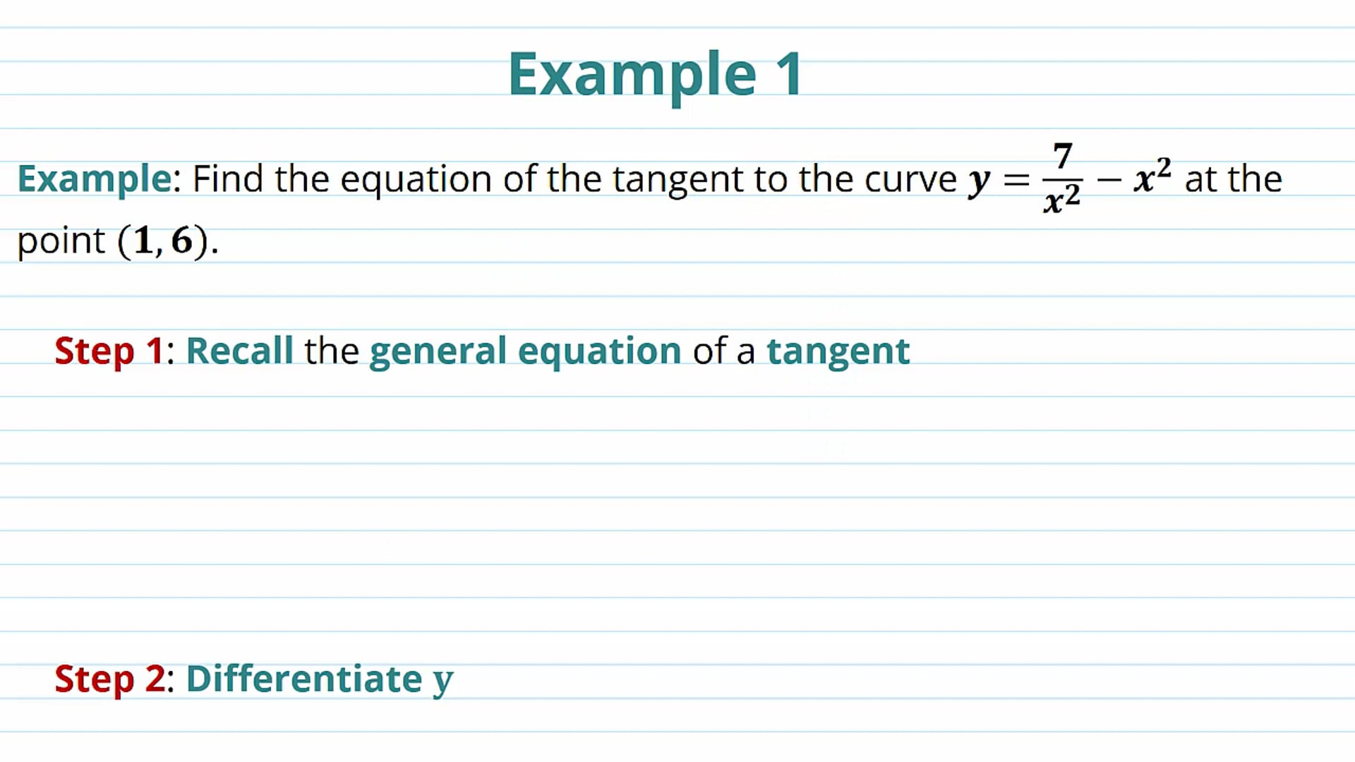 Tangents and Normals Examples