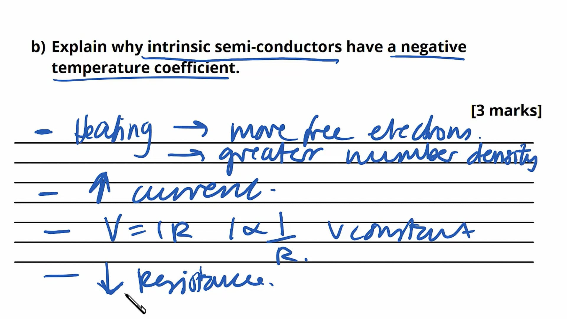Temperature and Resistors Exam Question