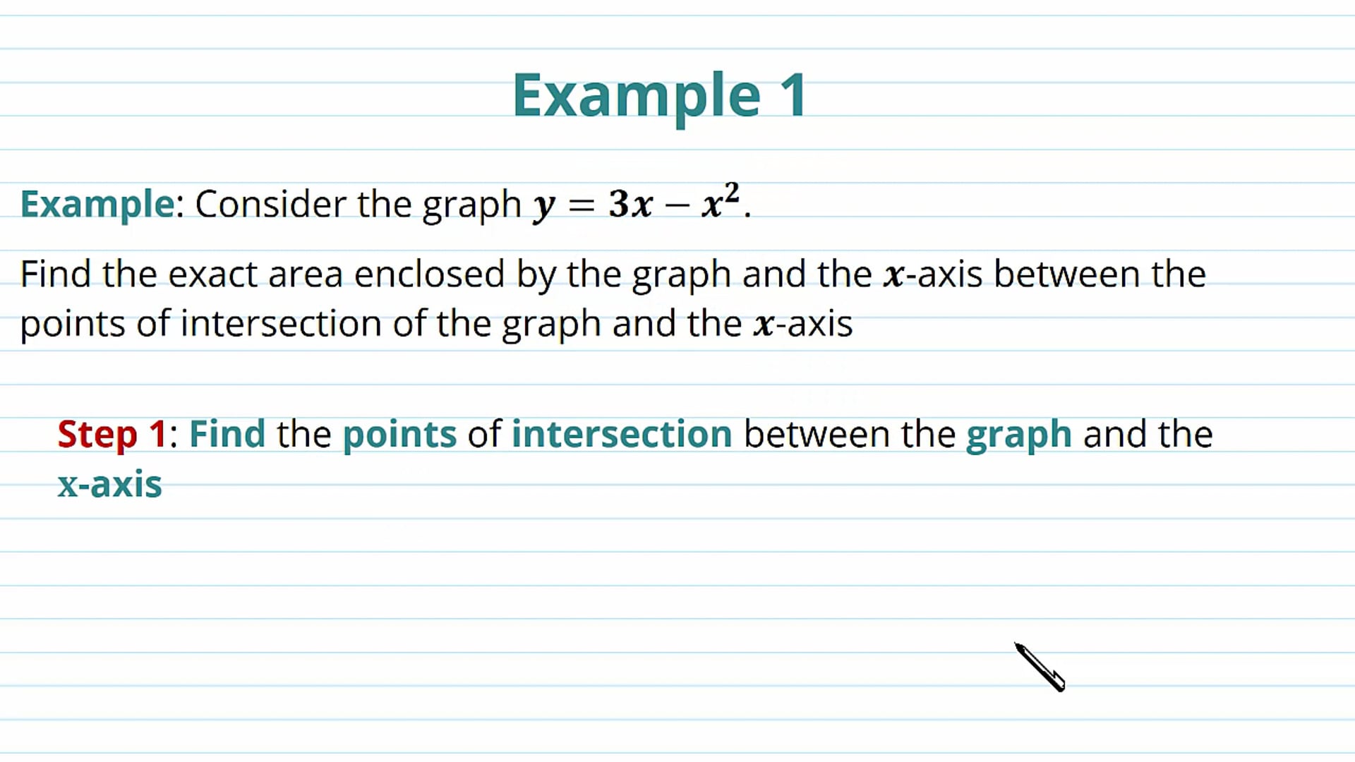 The Area Under a Curve Examples