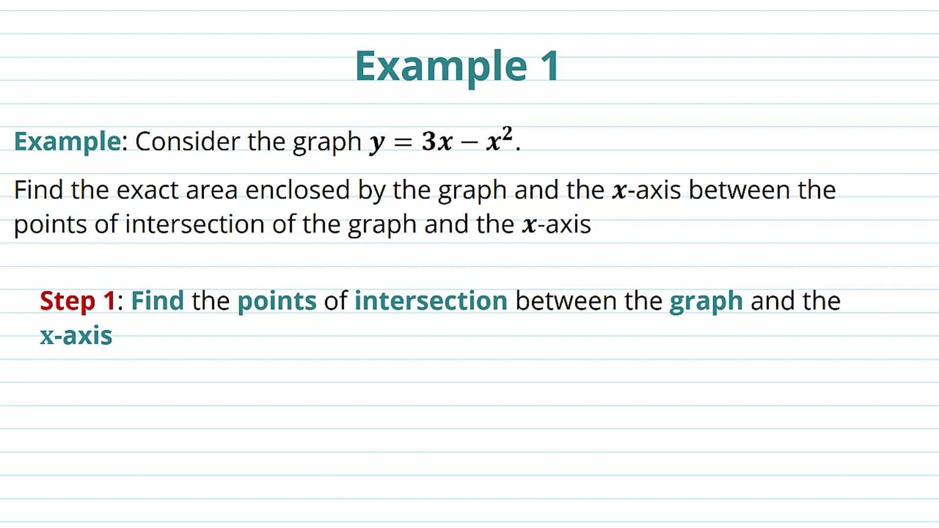 The Area Under a Curve Examples