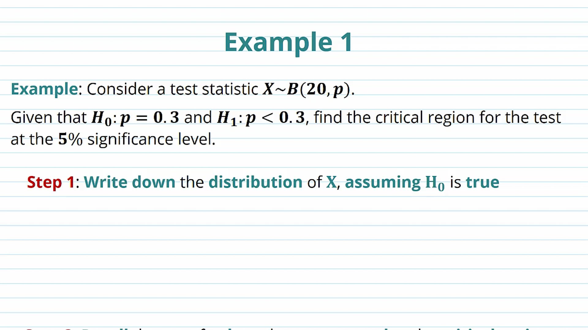 The Critical Region Examples