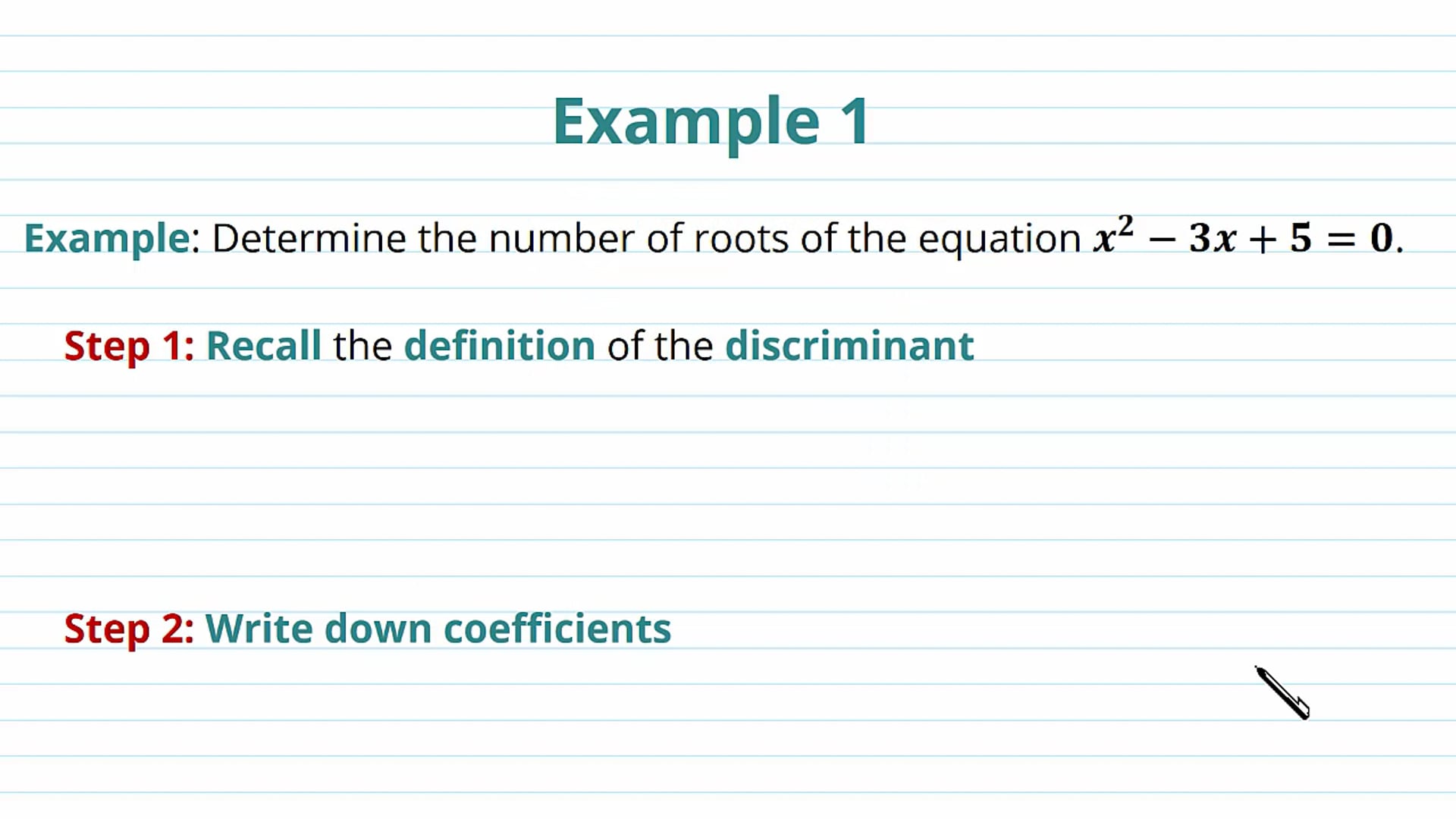 The Discriminant of a Quadratic Function Examples