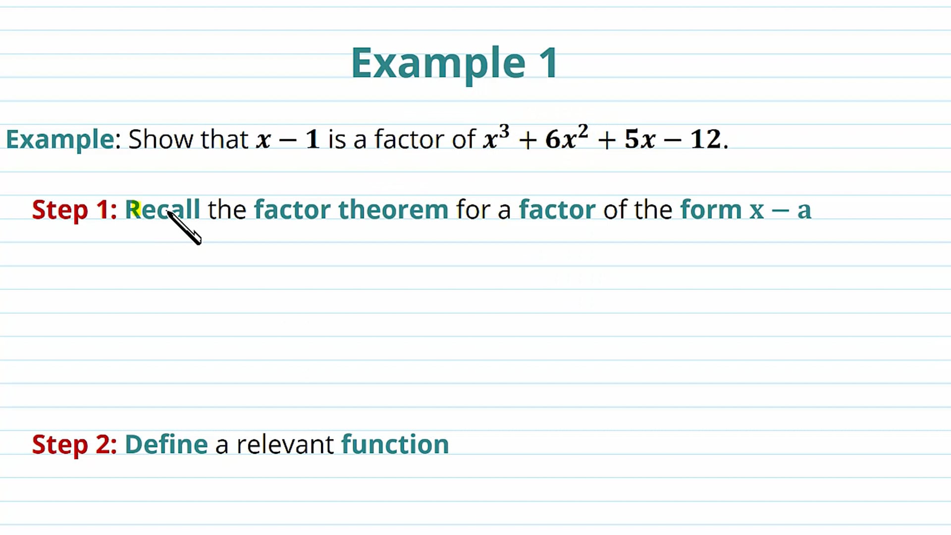 The Factor Theorem Examples