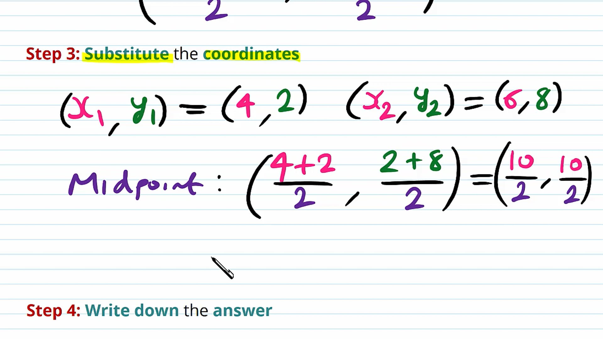 The Midpoint Between Two Points Examples