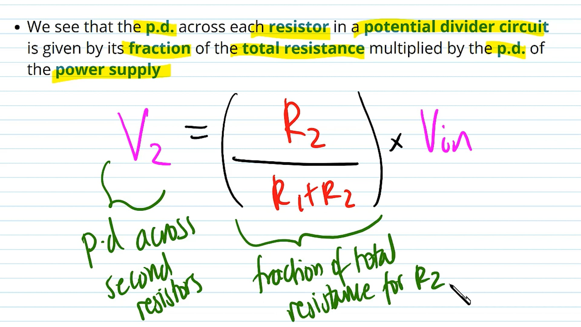 The Potential Divider Equation