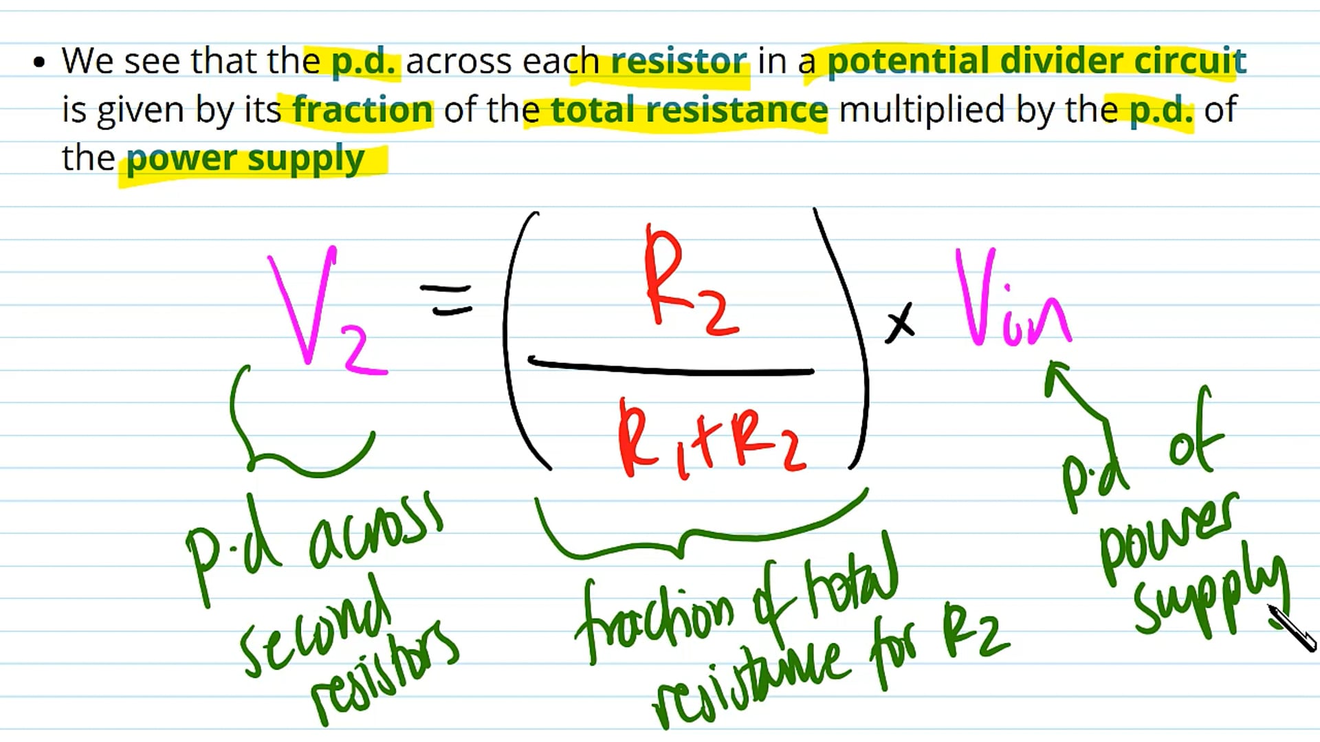The Potential Divider Equation