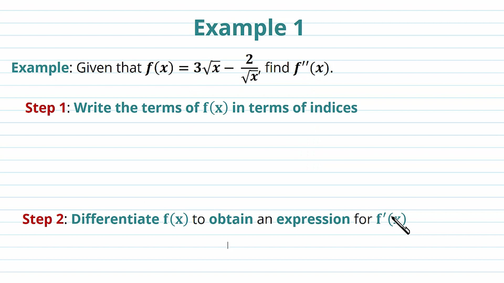 The Second Derivative Examples