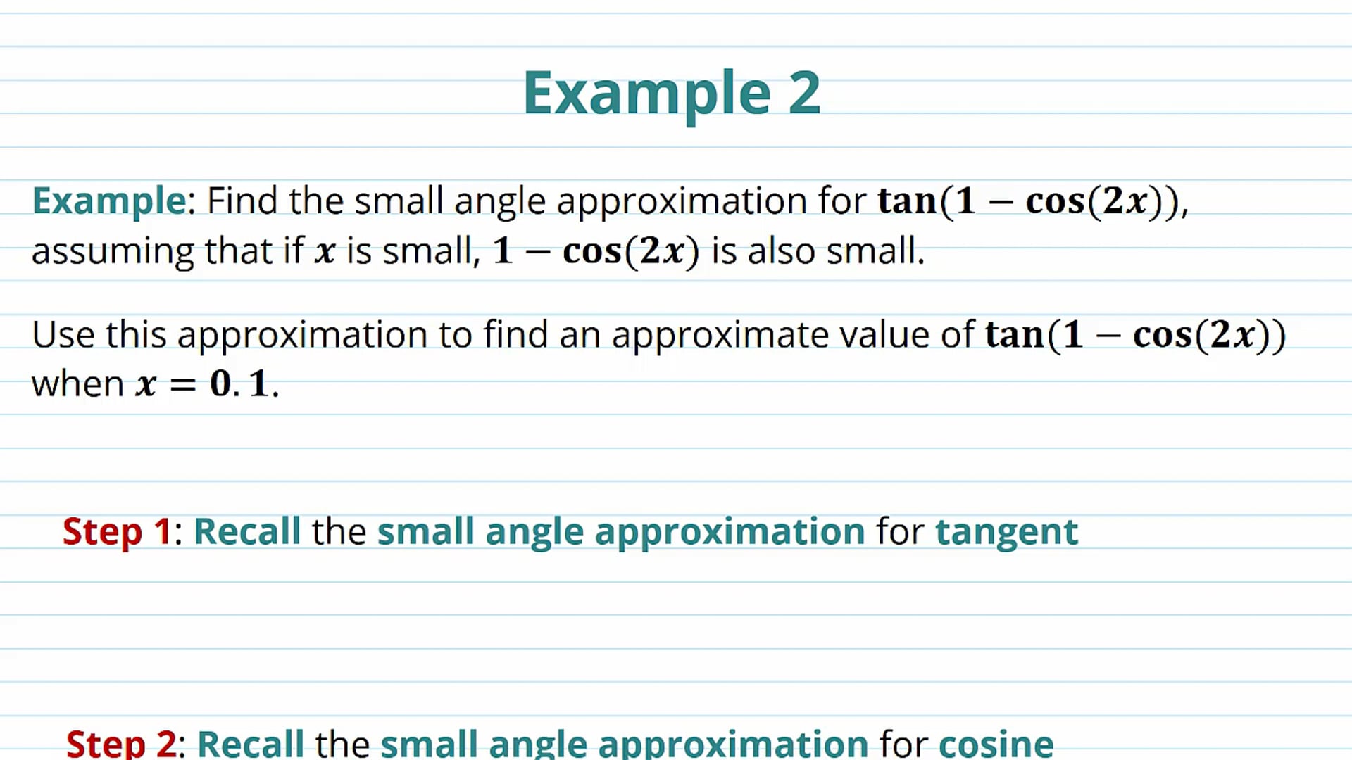 The Small Angle Approximation Examples