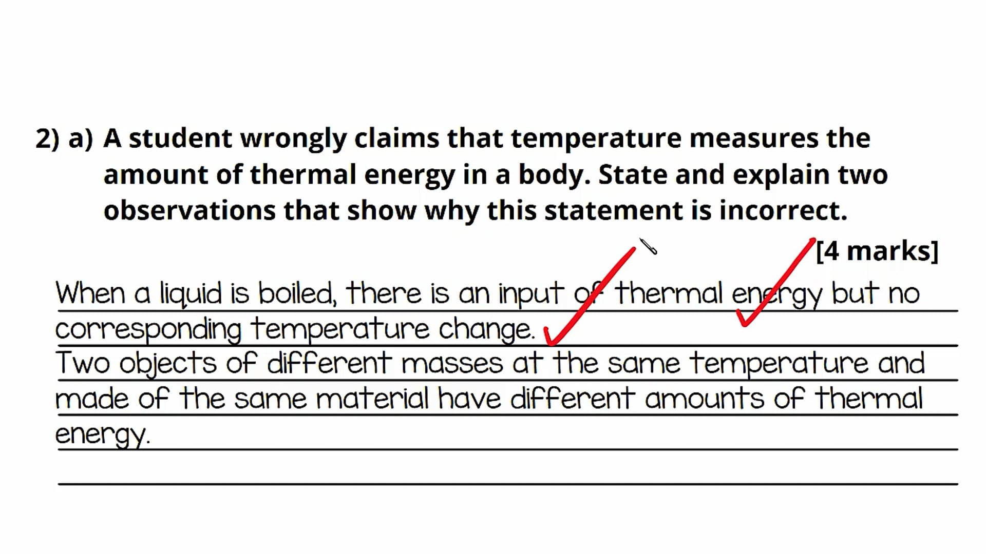 Thermal Equilibrium Exam Question