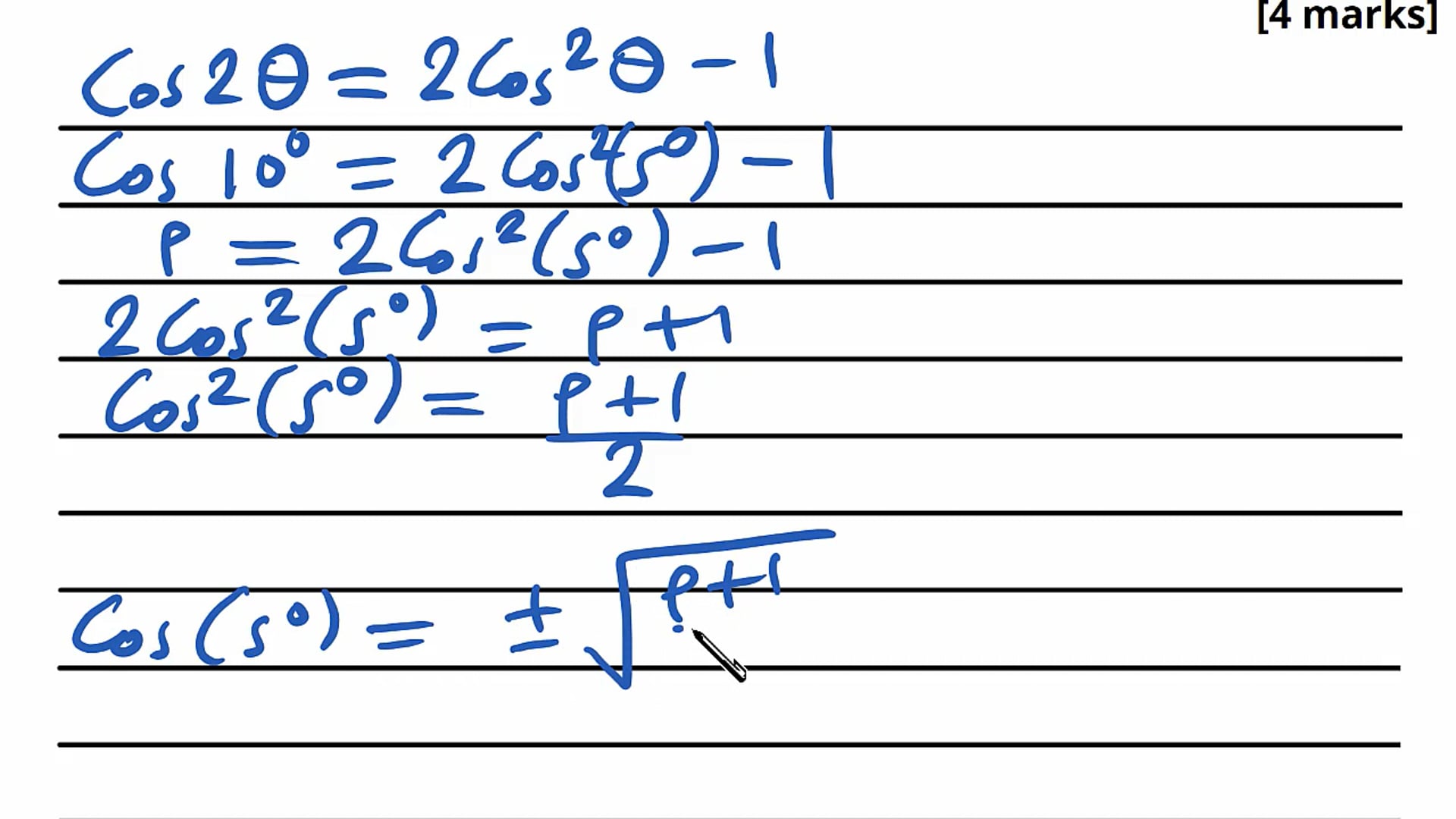 Trigonometric Angle Formulae Exam Question
