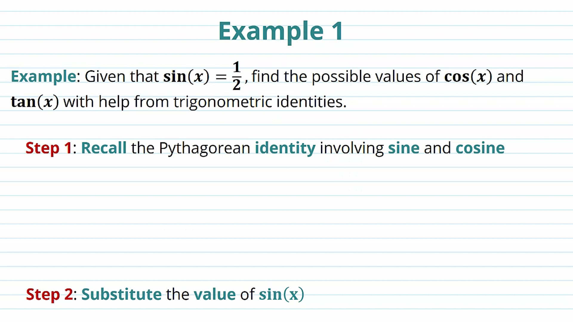 Trigonometric Identities Examples