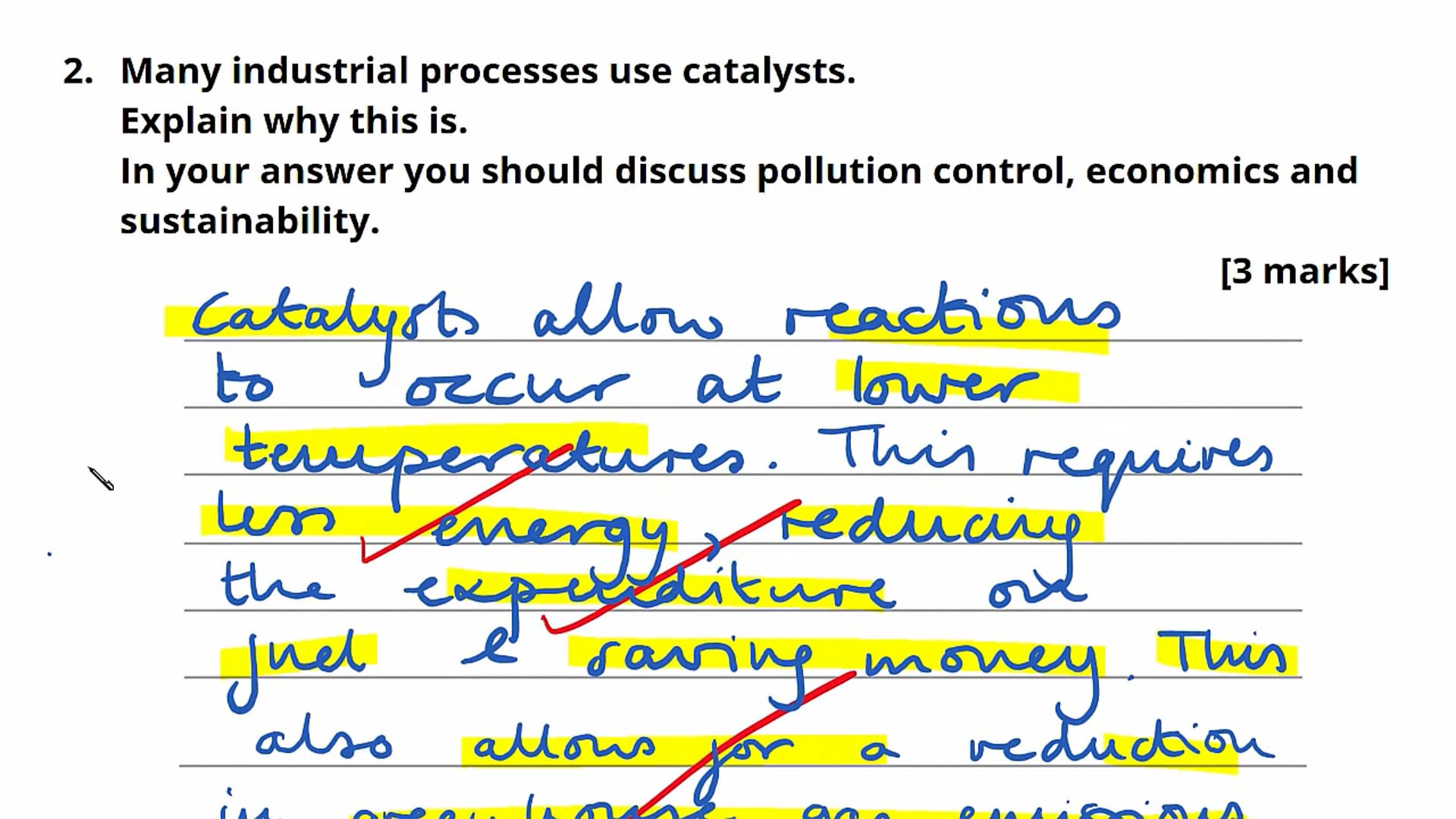 Use of Equilibrium in Industry Exam Question