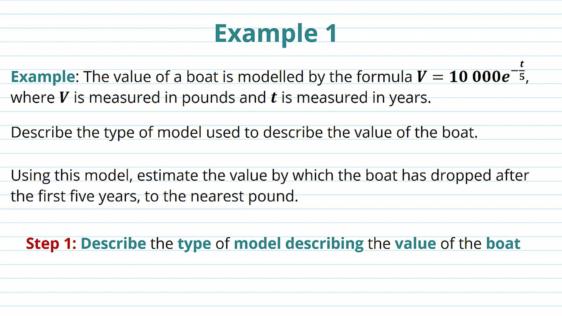 Using Exponentials Examples