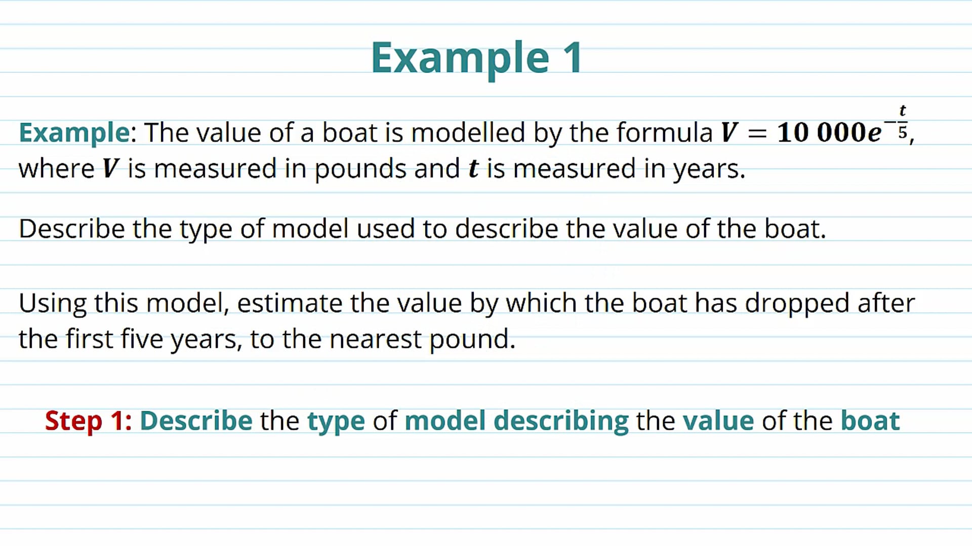 Using Exponentials Examples