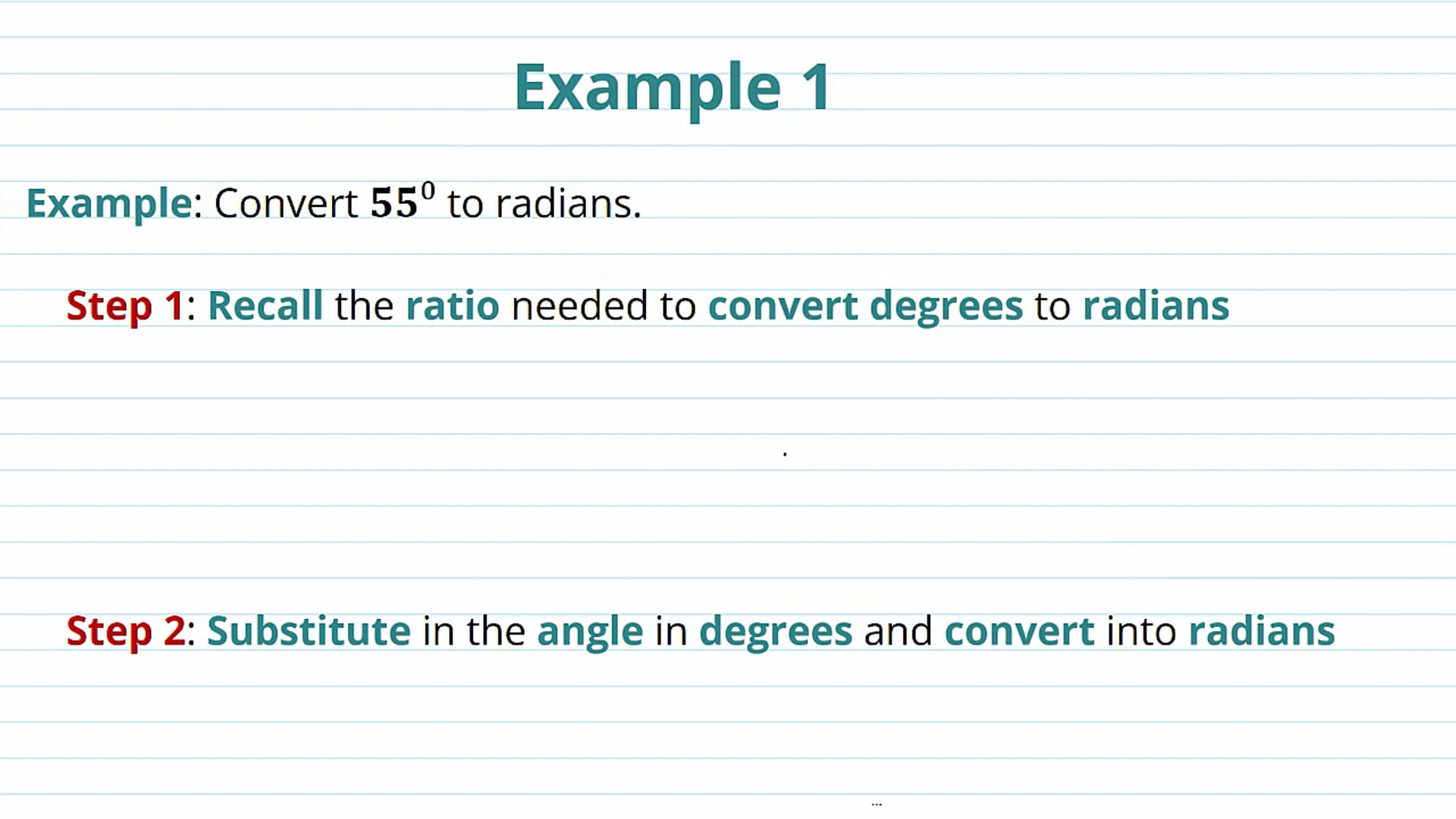 Using Radians Examples