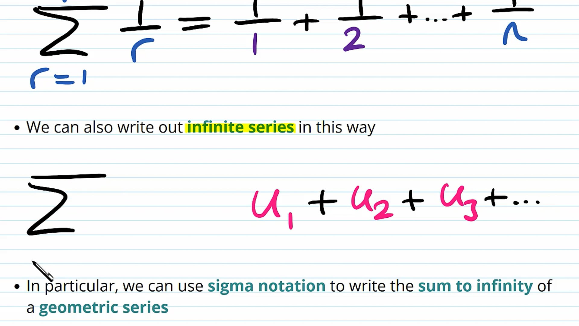 Using Sigma Notation for Sums