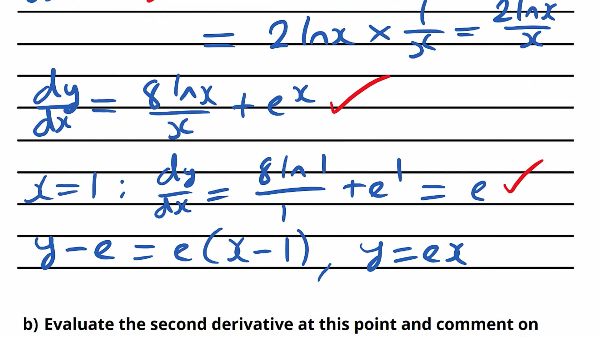 Using the Second Derivative Exam Question