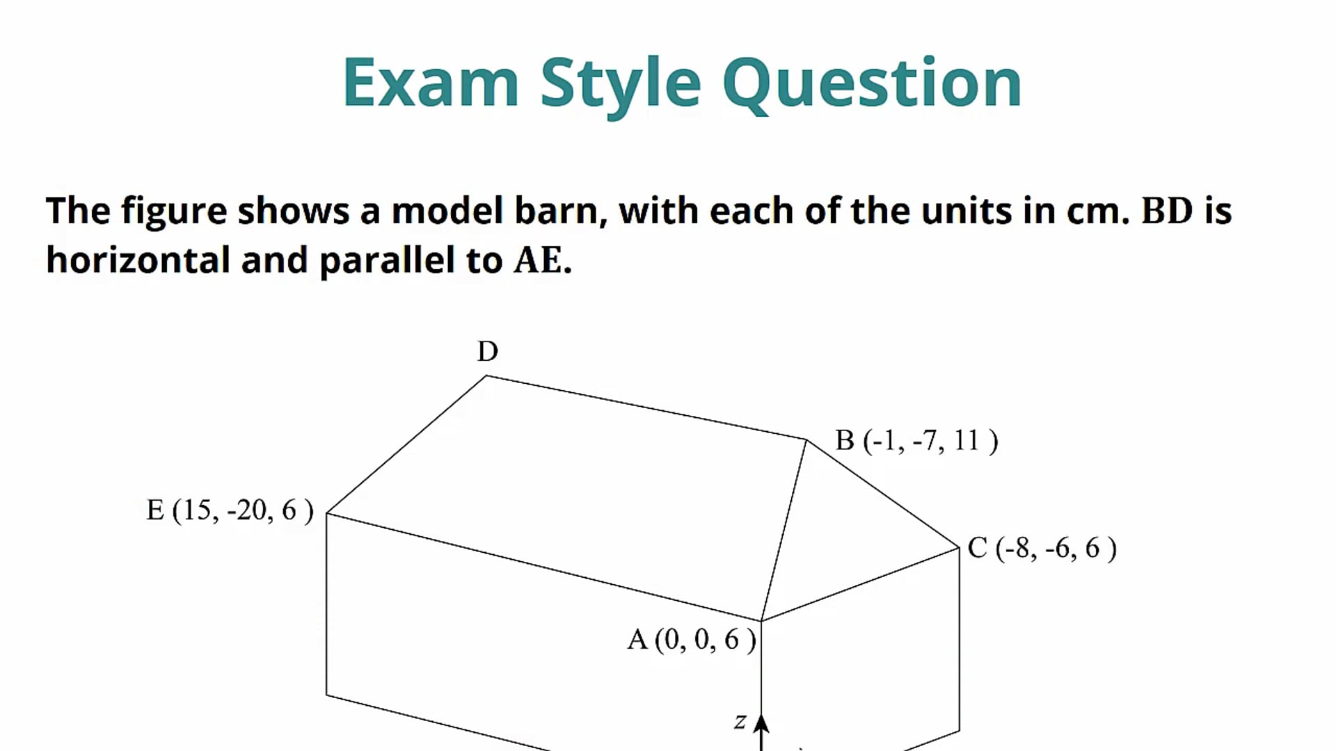 Vectors in 3 Dimensions Exam Question