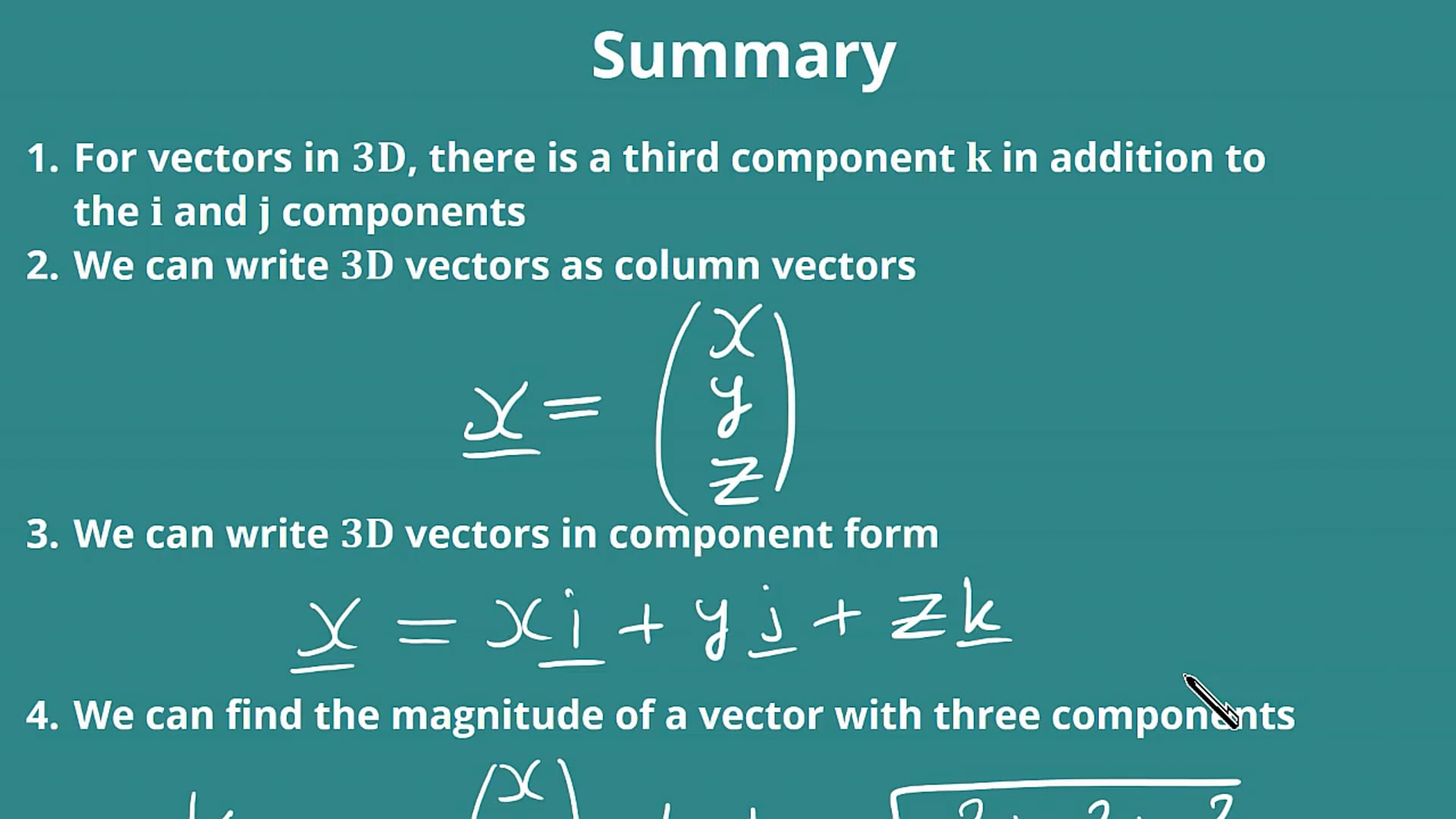 Vectors in Three Dimensions Examples