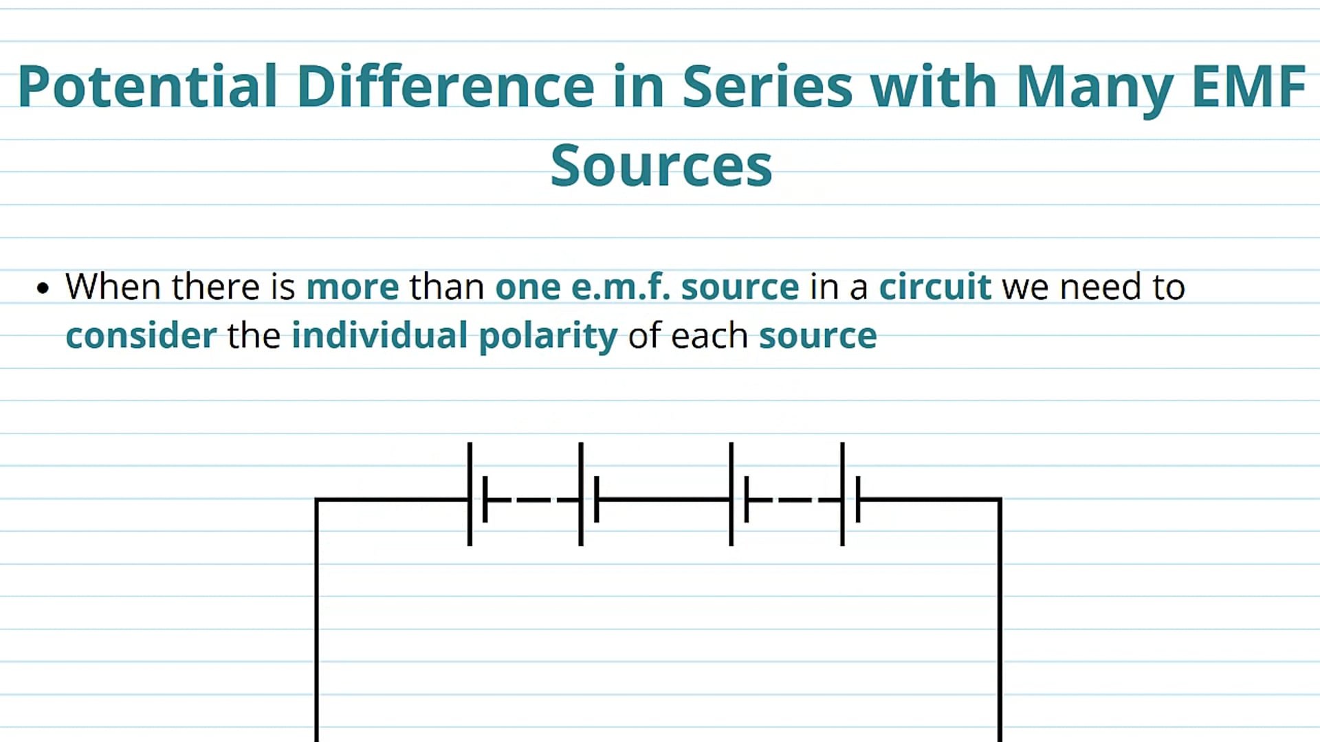 Voltage in Series Circuits with Multiple EMF Sources